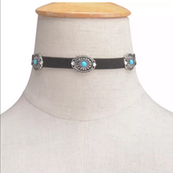🔴3/$15🔴 Black Boho PU Leather Choker Collar - Picture 2 of 5
